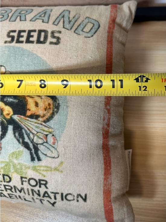 Primitives by Kathy Linen Pillow with Bee and Red Stripe - Picture 6 of 7